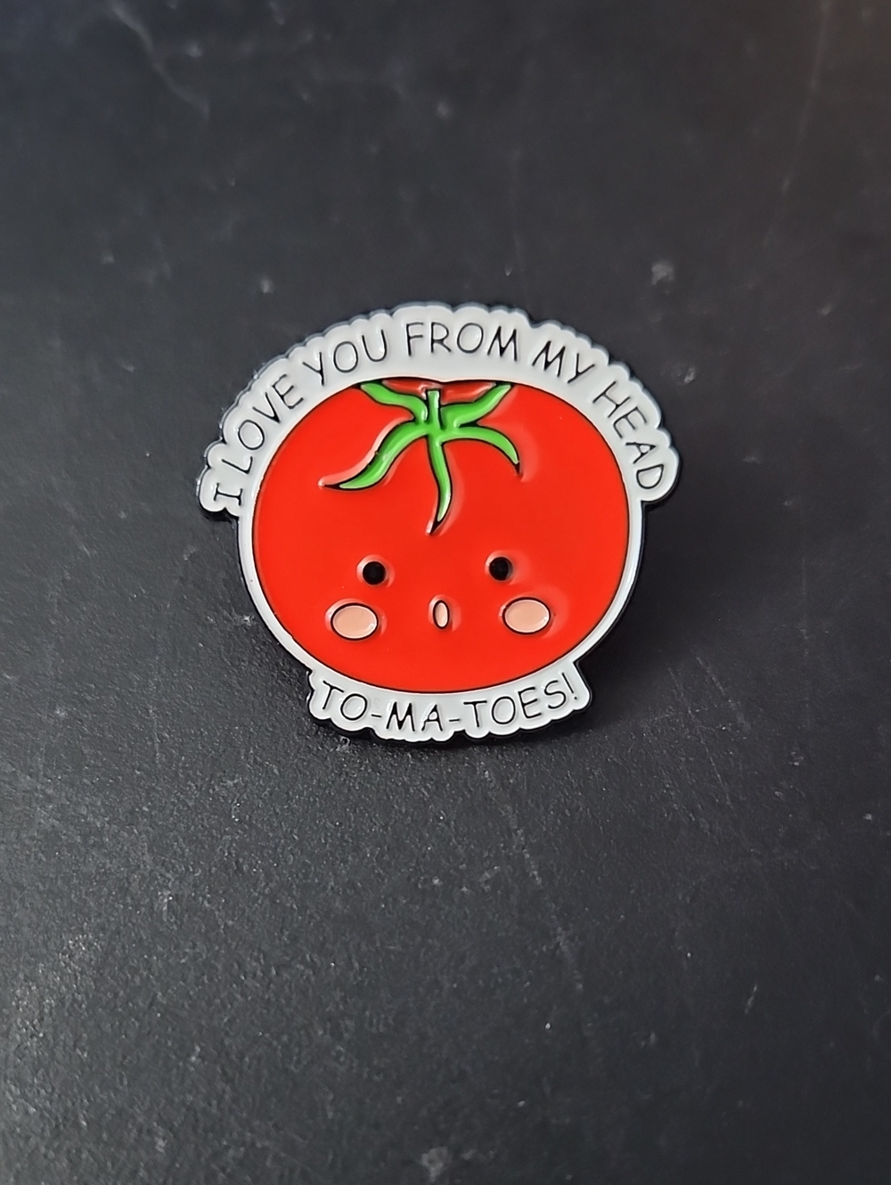 Cute Red Tomato Enamel Pin - I Love You From My Head To-Ma-Toes
